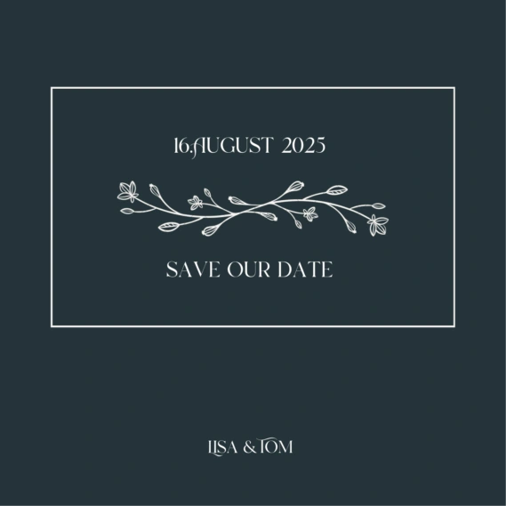 Save the date card Einfaches Beispiel für eine Einaldungskarte zur bevorstehenden Hochzeit