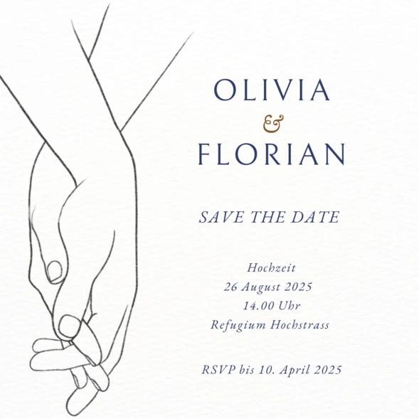 Save-the-date Fiktive Einladungskarte für eine Hochzeit